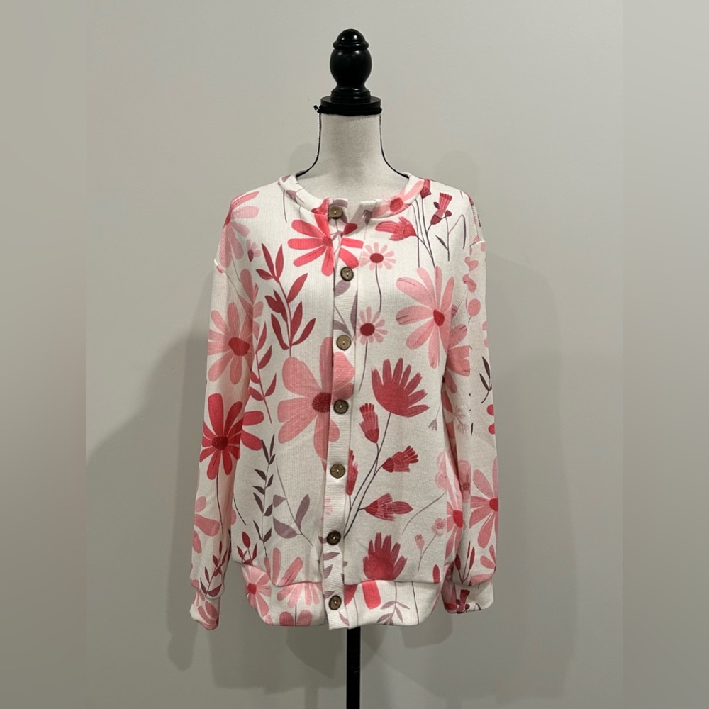 Floral Ribbed Cardigan